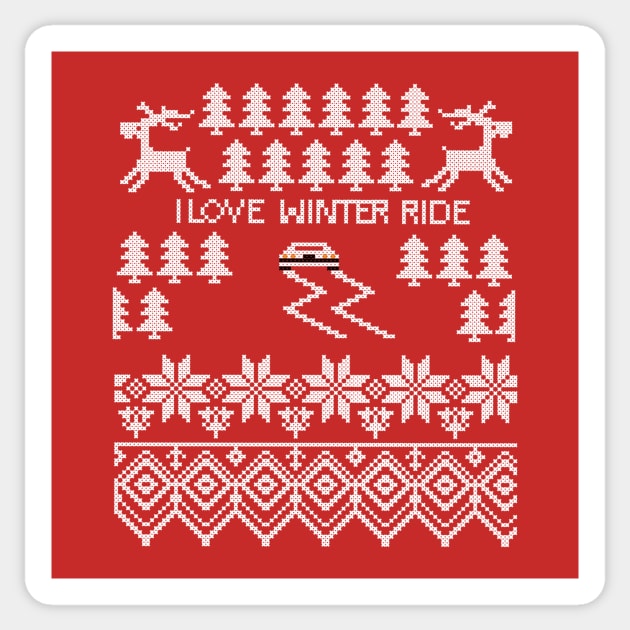 I love winter ride Sticker by dareba